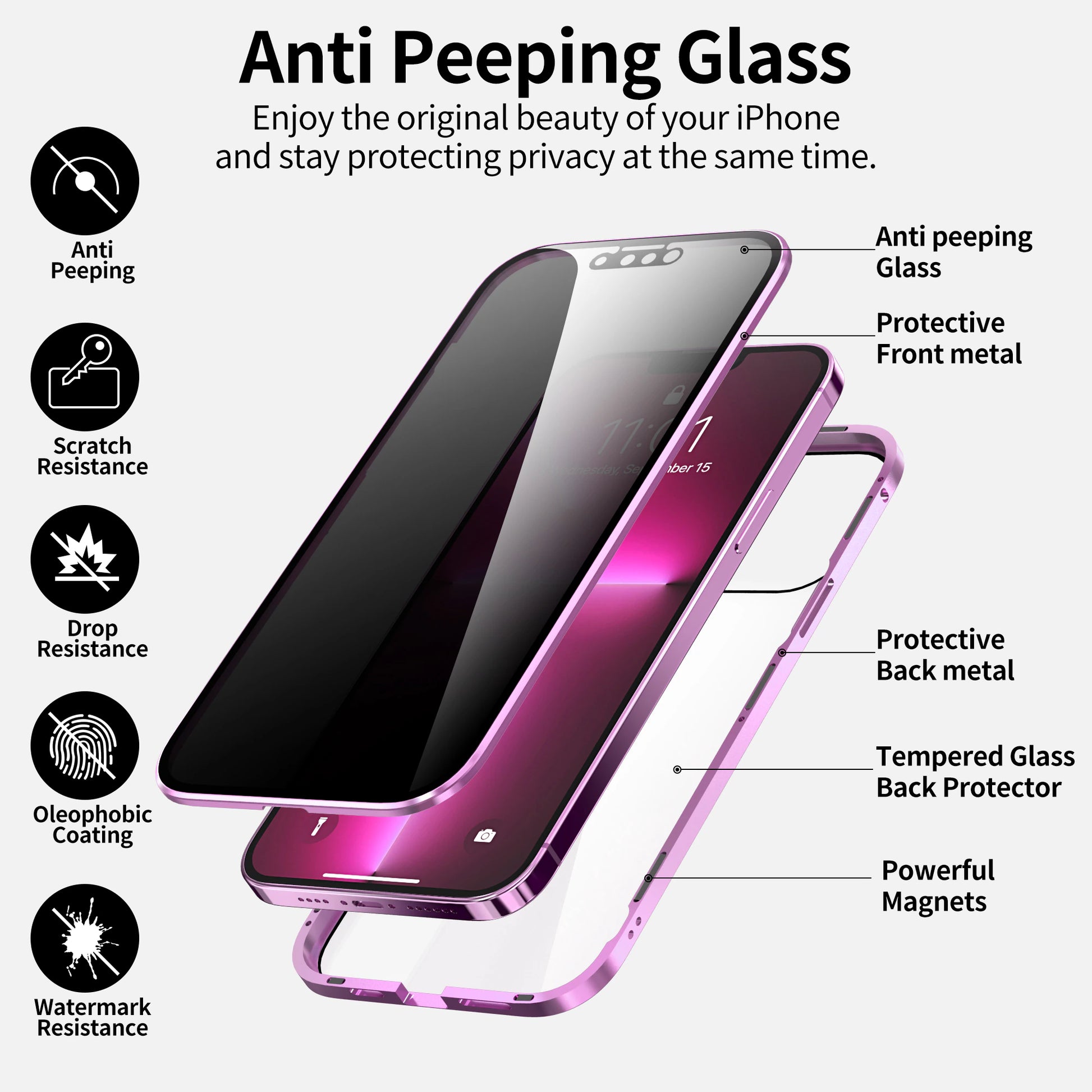 PrivacyArmor Privacy Protection Phone Case Anti-Peep / Wireless Charging Capable